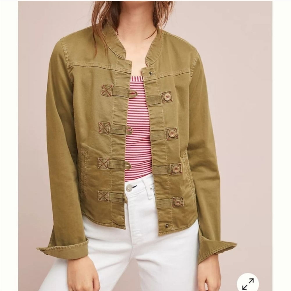 Anthropologie‎ Everly Green Military Jacket  Size L